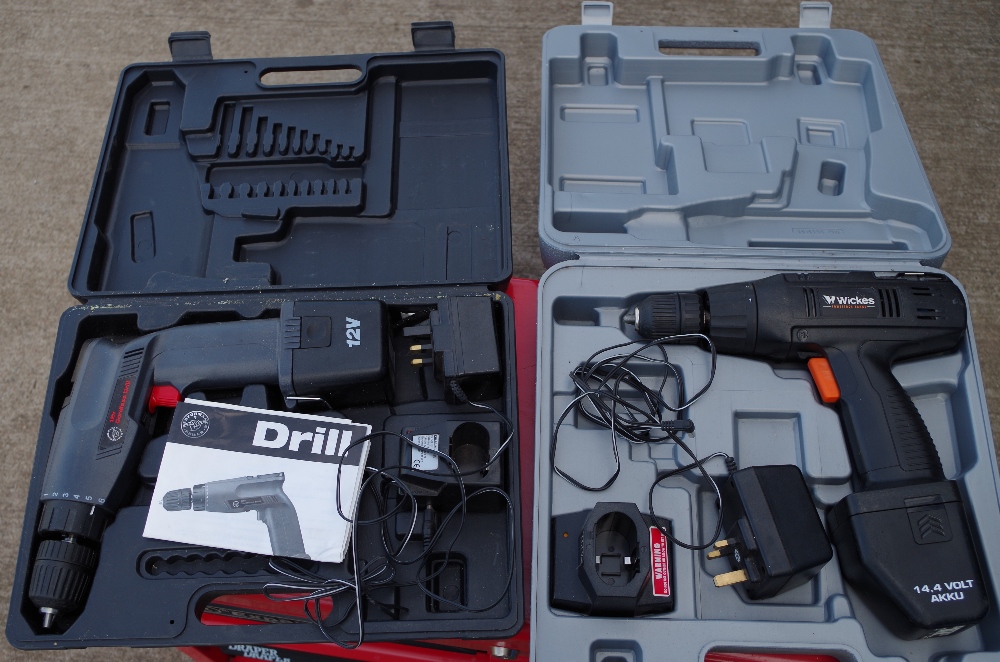 A Wickes 14.4v Cordless Drill & a 'Performance Power' 12v Cordless Drill. NO VAT.