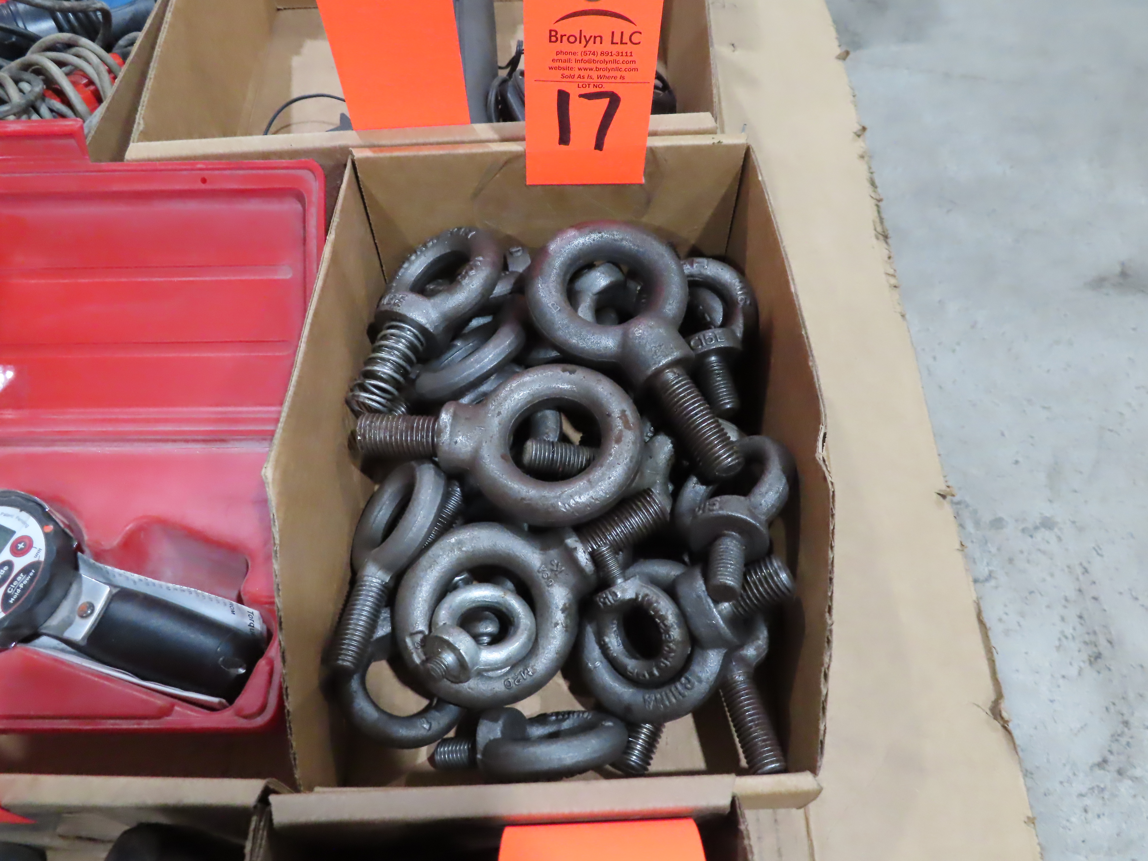 Large assortment of lifting threaded eyelets. This item can be picked ...