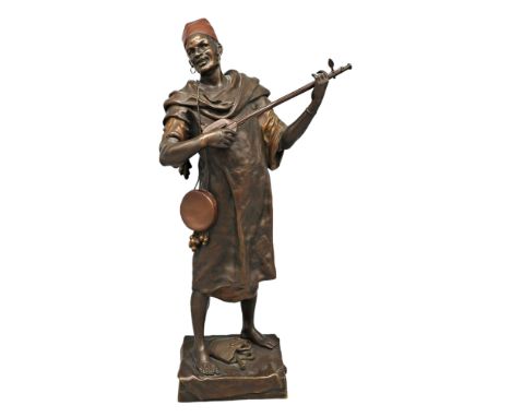 Emile Louis Picaul (1833 Paris – 1915 ebenda), Lautenspieler Emile Louis Picault, 1833 Paris – 1915 ebenda. Bronze, in zwei B