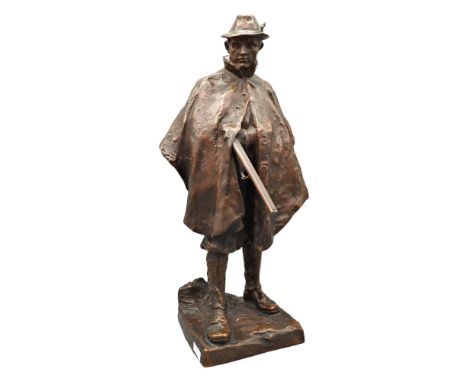 Hans Müller (Wien 1873 - Wien 1937), Jäger auf der Pirsch Signiert hinten unten am Sockel mit "H. Müller". Guter Zustand. Öst