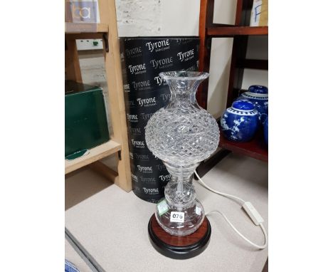 LARGE TYRONE CRYSTAL HURRICANE LAMP BOXED
