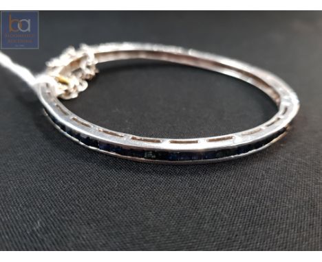 SILVER AND SAPPHIRE BANGLE