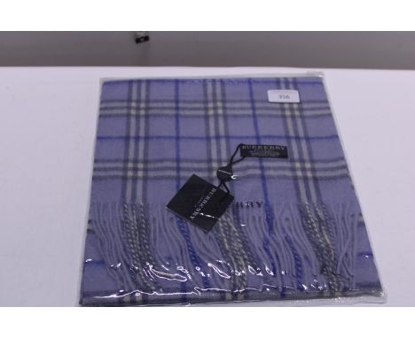 A new with tags Burberry 100% lambs wool blue long scarf 160 x 28cm 