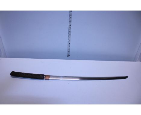 A vintage Samurai sword, no scabbard, 56cm blade length, measured from Habaki shipping unavailable (over 18's only) 