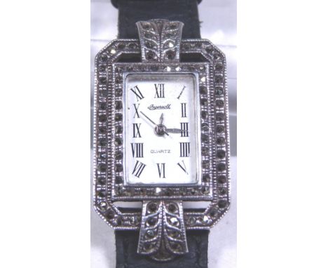 LADIES MARCASITE WRISTWATCH. Ladies quartz movement silver marcasite wristwatch CONDITION REPORT: The item is not working at 