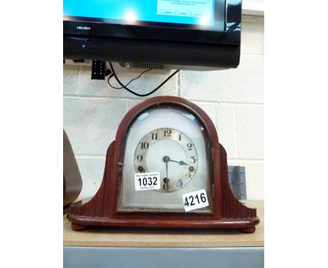 MANTEL CLOCK. Wood cased mantel clock