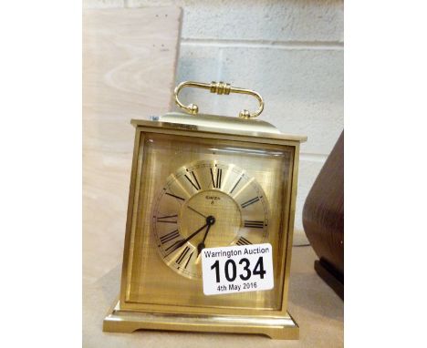 BRASS MANTEL CLOCK. Mechanical Swiza 8 day mantel clock