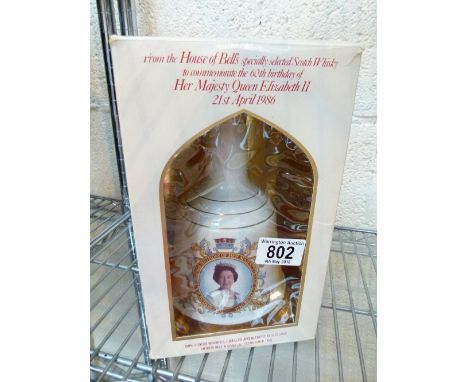 BELLS QUEENS BIRTHDAY. Bells commemorative Scotch whisky for the Queens 60th Birthday, sealed