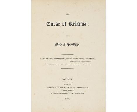 Scotland; Sir Walter Scott's Review Copy. Southey (Robert), The Curse of Kehama,&nbsp;association copy, first edition, London