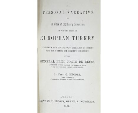 Military. [Crimean War] Rhodes (Captain Godfrey, 94th Regiment of Foot), A Tour of Military Inspections in various parts of E