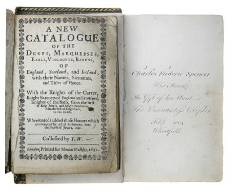 Aristocracy. Walkley (Thomas, editor), A New Catalogue of the Dukes, Marquesses, Earls, Viscounts, Barons, of England, Scotla