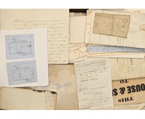 Ephemera, manuscript and printed, 18th c and later, including&nbsp;Mr Plumer's opinion relative to Charles Walkers Tithes, Cl