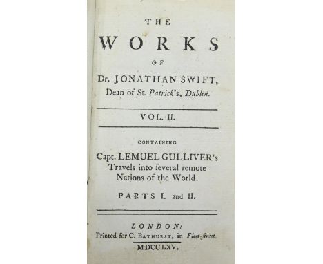 Swift (Dr Jonathan, Dean of St. Patrick's, Dublin), The Works, sixteen volumes only: II-X (II in two parts), XII-XVII, London