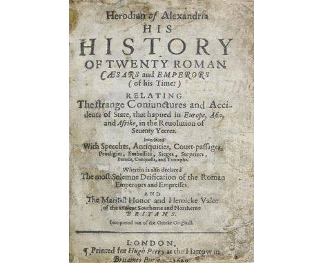 Classics. [Herodianus] &amp; [Maxwell (James, translator)], Herodian of Alexandria, His History of Twenty Roman Cæsar and Emp