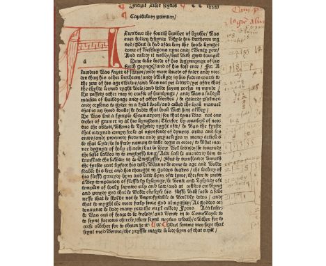 English Incunabula and Early English Ownership. Higden (Ralph) &amp; Trevisa (John, translator),&nbsp;Polychronicon (Universa