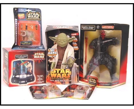 A collection of assorted contemporary Star Wars toys - to include; Applause made ' Mega Collectible Darth Maul ,' (as new), H