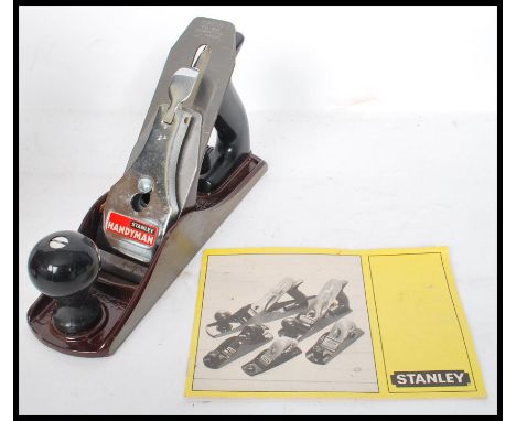 A vintage 20th century STANLEY No G12-204 handyman smoother plane in orig box with paperwork appearing unused