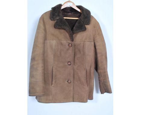 A vintage 20th century gents and ladies three quarter length sheepskin coats / jackets with fleece lining together with a vin