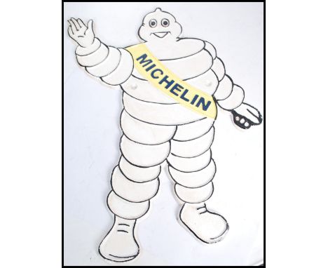 A&nbsp; vintage style cast metal point of sale advertising garage wall plaque for Michelin / Monsieur Bibendum withj arm rais