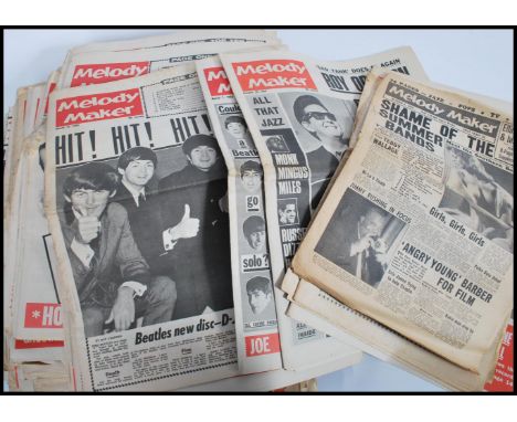 A collection of approximately 50 - 60 vintage Melody Maker music magazines / papers dating from 1962, many different artists 