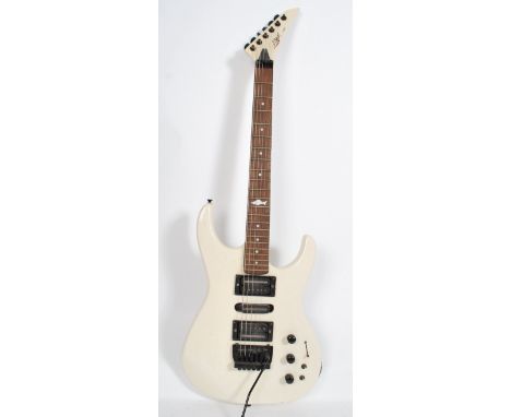 A vintage 20th century Marlin Loner Stratocaster type electric six string guitar.