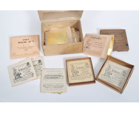 A collection of vintage 20th century Gold Leaf square sheets predominately by the makers W. Wrights and Sons