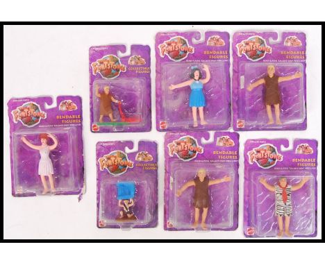 A collection of 7x Mattel made ' The Flintstones ' movie related action figures. All carded, all unopened. To include Fred, B
