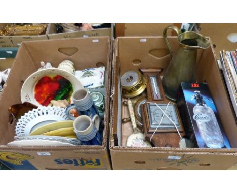 Oak barometer,ship's Weathermaster, soda syphon and miscellaneous ceramics, dental tools etc.(2)