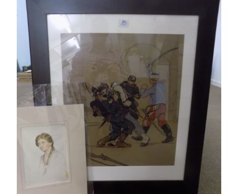 *Kelly (Lieutenant Richard Barrett Talbot, 1896-1971). An early battle scene depicting hand-to-hand conflict between French a