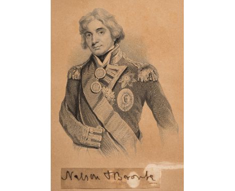 *Nelson (Horatio, Viscount, 1758-1805). Cut signature, 'Nelson & Bronte',  small paper strip, browned but not affecting legib
