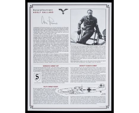 Luftwaffe Fighter Aces Collection. An album containing 24 printed profiles with pencil autographs of the pilots,  plus 8 sign