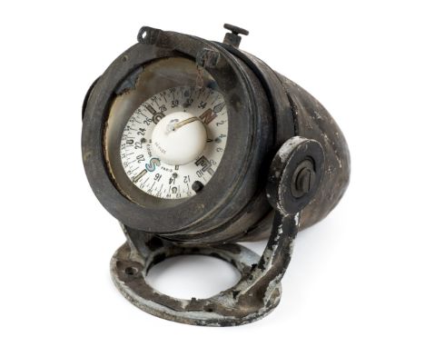 *Aircraft Compass. A rare WWI period French aircraft compass by E. Vion, Paris,  the white circular dial in tapered aluminium