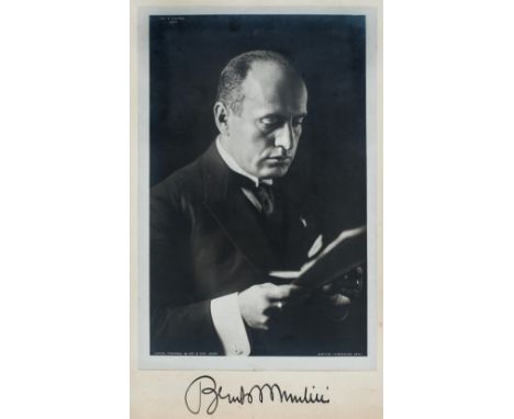 *Mussolini (Benito, 1883-1945). Portrait photograph signed, by Vincent Laviosa, circa 1927,  vintage gelatin silver print, ph