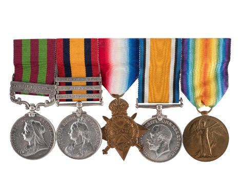 *Medals. A group of five to Private T Sears, Oxfordshire Light Infantry Later Army Service Corps,  India General Service 1895