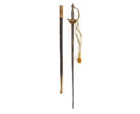 *Sword. 1796 Pattern Infantry Officer's sword,  the 84.5cm blade by Osborn & Gunby, etched with military trophies, brass fold