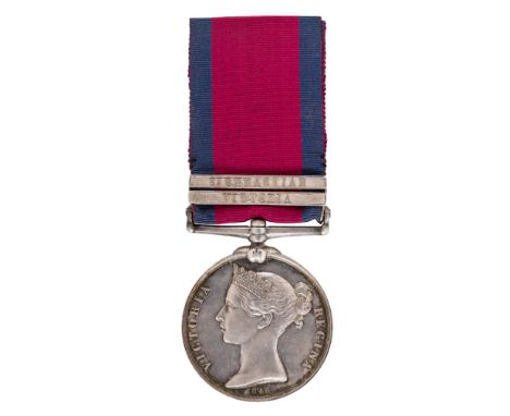 *Military General Service 1793-1814, two clasps, Vittoria, St Sebastian (Ensign. T. Crawley. 59th Foot),  engraved in sloping