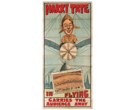 *Posters. Harry Tate in Flying Carries the Audience Away, circa 1915,  colour lithograph poster by Harry King-Lloyd on two sh