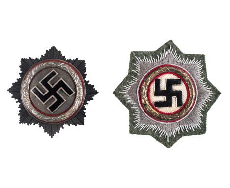 *Third Reich. Cross in Gold breast Badge,  three piece construction with black and red enamel, dated 1941, reverse stamped G.
