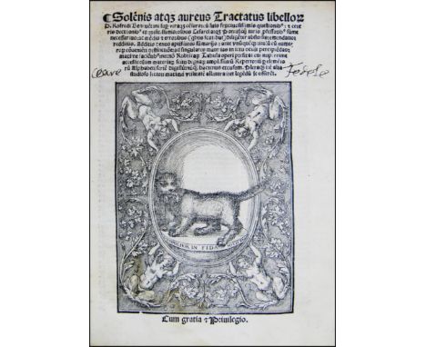 [Civil Law] Roffredus, 1537 EXTREMELY RARE EDITION OF ROFFREDUS' MASTERPIECEROFFREDUS EPIFANIUS BENEVENTANUS. Solemnis atque 