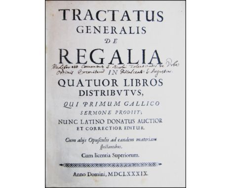 [Feudal Law] Caulet, De regalia, 1689 UNCOMMON TREATISES ON THE LAWS ON ROYAL DONATIONSFranc¸ois-E´tienne de Caulet. Tractatu