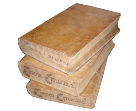 [Civil and Canon Law] Negri Ciriaco, 1628-38, 3 vols SCARCE SET OF NEGRI'S COLLECTION OF CONTROVERSIAL CASESNEGRI CIRIACO, FR