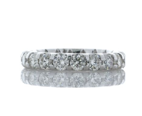 Sixteen natural round brilliant cut diamonds 2.25 carats in this platinum full eternity ring. What better way to show your et