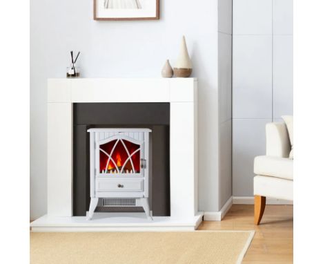 RRP: 80.99 - MARLOW HOME CO. AMORETTE MARLOW HOME CO. 38.2CM W ELECTRIC FIRE FINISH: WHITE / APPEARS TO BE NEW, OPEN BOX - UN