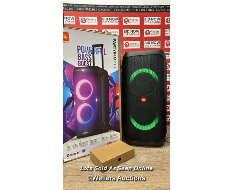 JBL PARTYBOX 310 BLUETOOTH PARTY SPEAKER / MINIMAL SIGNS OF USE / POWERS UP / CONNECTS AND PLAYS MUSIC / (COLLECTION LOCATION