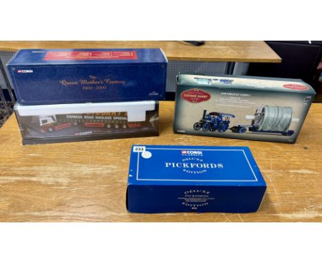 Corgi, Pickford Deluxe Model, large scale Eddy Stobart model, model 37003 state coach and horses Queen Mothers edition, and v