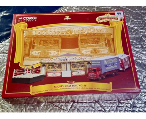 A Corgi Classic '31012- Mickey Kiely Boxing Set, featuring Foden FG Pole, Truck &amp; Caravan, Cold cast Boxing Pavilion Fasc