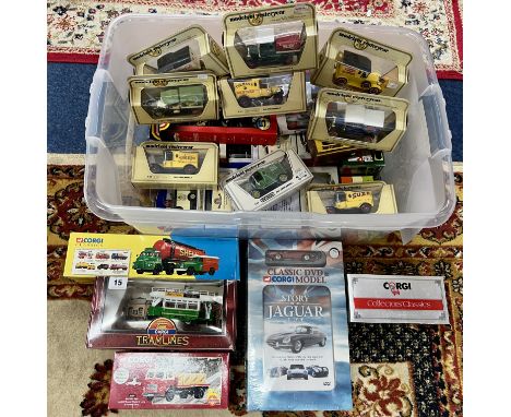 A collection of model cars and vehicle replicas, makes by Corgi, Oxford, Majorette, Camara, etc. Items to include Corgi model