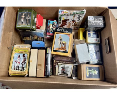 A collection of military miniatures and figurines, makes By Marengo, Pegaso Models, ARTMI, Strelets. R, etc. To include Russi