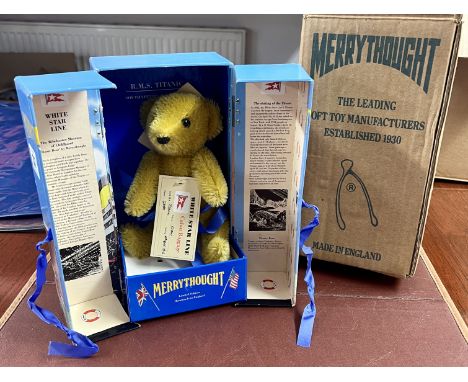 Merrythought Titanic teddy bear, boxed.