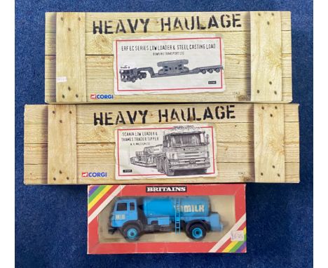 Collection of haulage truck related items, boxed to include Corgi Heavy haulage Limited Edition scale 1:50 ERF EC Series Low 